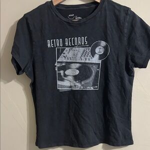 Aerie Charcoal Retro Records Graphic Tee
